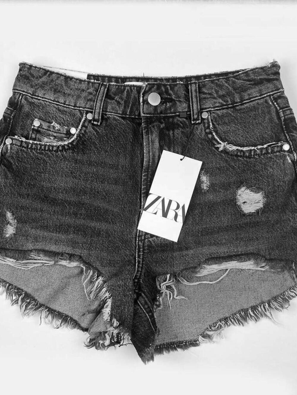 ZARA "Signature" Cut Off Shorts Size 4 NWT